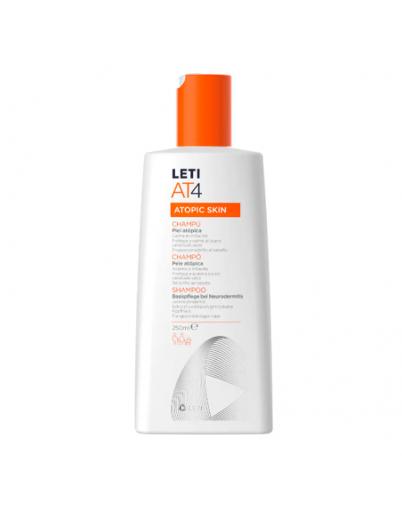 LETI AT 4 CHAMPU EMOLIENTE PROTECTOR PIEL ATOPICA 250ML,PROTECCION CUERO CABELLUDO SECO,BEBES,NINOS