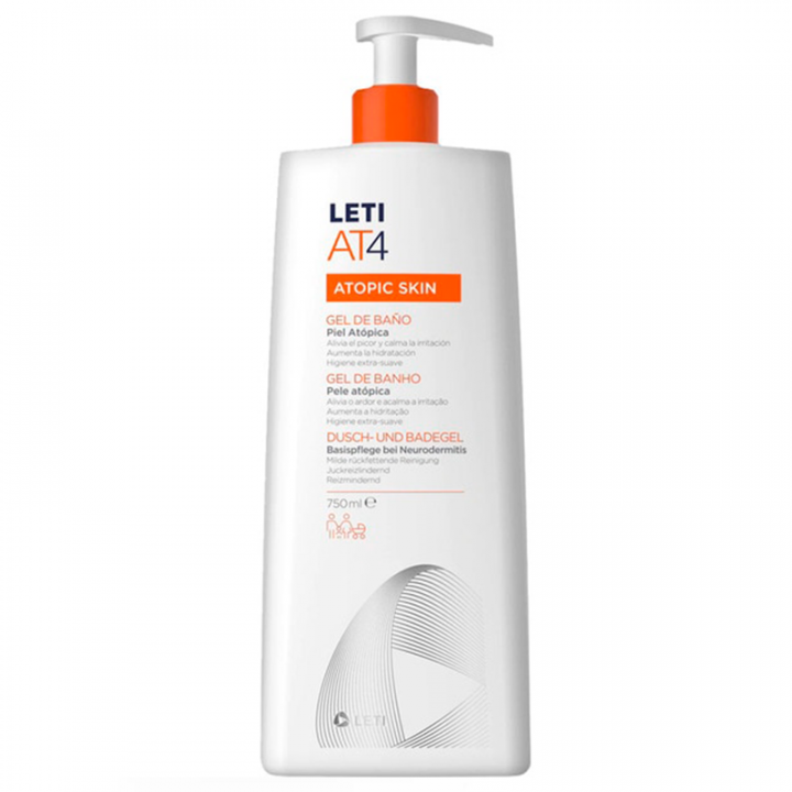Leti AT4 Gel de Baño Sobregraso Pieles Atópicas 750ml.