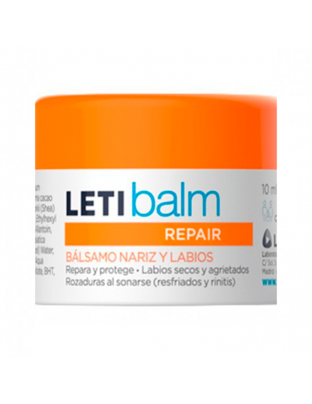 LETIBALM PEDIATRICO REPARADOR NARIZ LABIOS 10ML TARRO,ROZADURAS AL SOLARSE,LABIOS SECOS Y AGRIETADOS