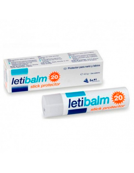LETIBALM STICK PROTECTOR NARIZ Y LABIOS SPF 20 LETI BALM FOTOPROTECTOR TEXTURA STICK 4,5 G LETI