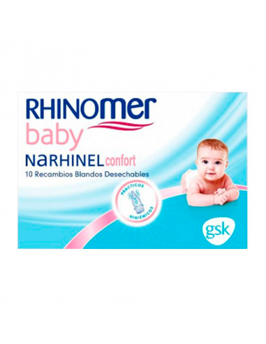 Narhinel Confort Rhinomer Baby Recambios Blandos Desechables Aspirador 10 Unidades Bebes Desde 0m+