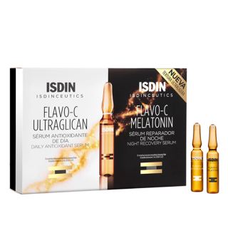 Isdinceutics Flavo-C Pack Ampollas Ultraglican + Melatonin.