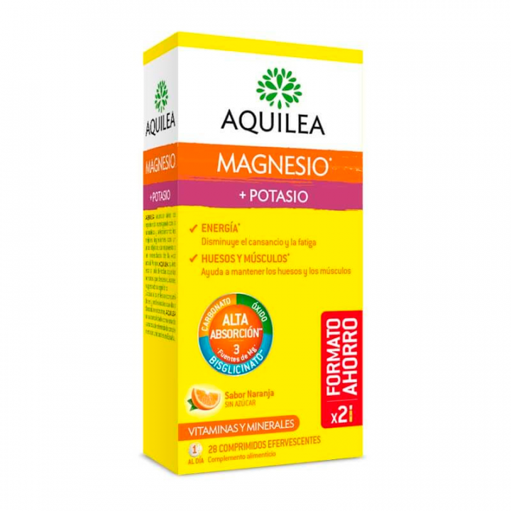 Aquilea Magnesio + Potasio 28 Comprimidos Efervescentes.