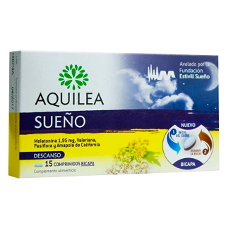 Aquilea Sueño 15 Comprimidos Bicapa Melatonina y Valeriana.