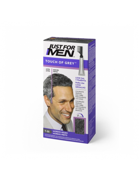 Just For Men Touch Of Grey Moreno Negro, Tratamiento Colorante Gradual Para Cabellos Tintados