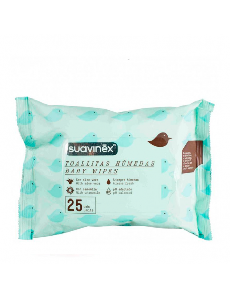 Suavinex 25 Toallitas Húmedas con Aloe Vera y Camomila