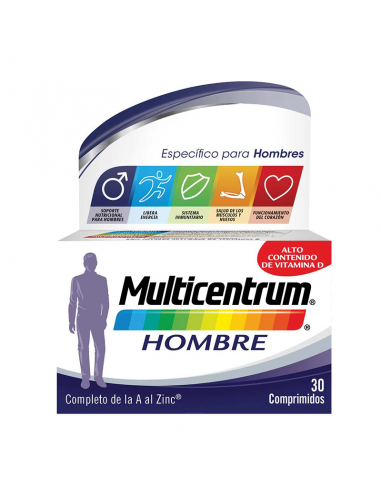 Multicentrum Hombre Mulrivitamínico y Multimineral 30 Comprimidos