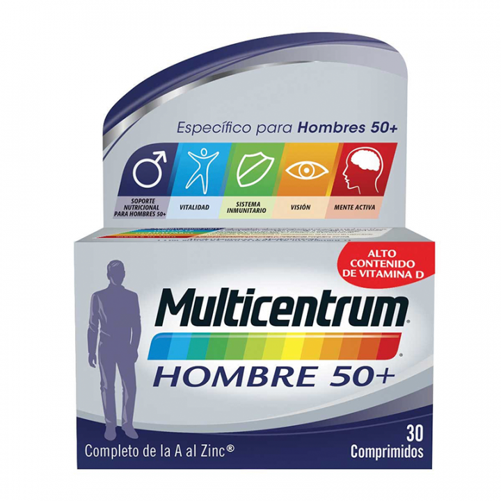 Multicentrum Hombre 50+ Multivitamínico.