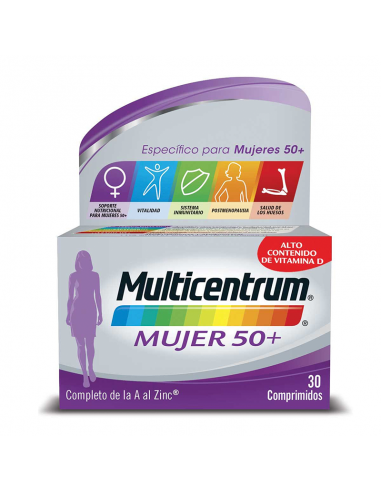 MULTICENTRUM MUJER 50+ MULTIVITAMINICO Y MULTIMINERAL 30 COMPRIMIDOS PFIZER CONSUMER HEALTHCARE