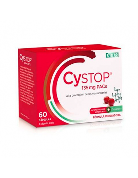 Cystop 60 Capsulas Arandano Rojo Americano D-Manosa Pacs 135 Mg Vias Urinarias