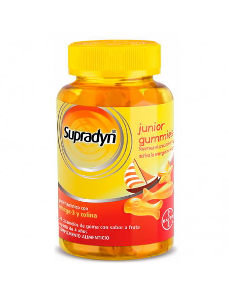 Supradyn Junior Gummies Formato Ahorro 30 Caramelos De Goma Polivitaminico Con Omega-3 Y Colina De B
