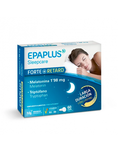 EPAPLUS SLEEPCARE MELATONINA FORTE RETARD CON TRIPTOFANO  MG Y VIT B3 Y B6 LARGA DURACION 60 COMP