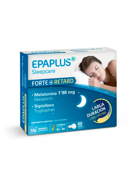 Epaplus Sleepcare Melatonina Forte Retard Con Triptofano  Mg Y Vit B3 Y B6 Larga Duracion 60 Comp
