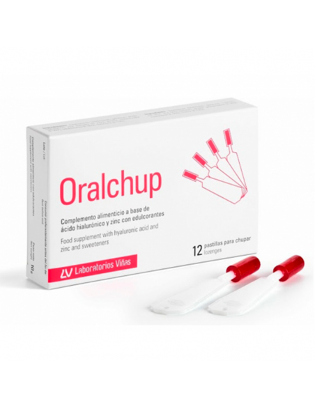ORALCHUP 12 PASTILLAS PARA CHUPAR CON ACIDO HIALURÓNICO Y ZINC LLAGAS BOCA