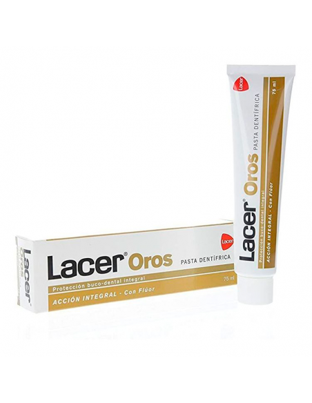 LACER OROS PASTA DENTIFRICA 75ML,CON FLUOR, PROTECCION BUCO DENTAL INTEGRAL,SANGRADO,SENSIBILIDAD