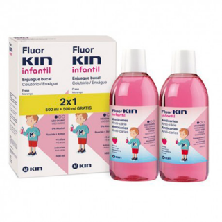 Fluor Kin Infantil Colutorio Sabor Fresa 2x500ml.