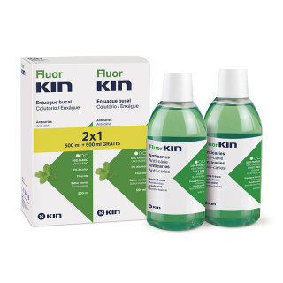 Fluor Kin Anticaries Colutorio Menta Fresca 500ml+500ml.