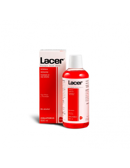 Lacer Colutorio 200Ml, Antiplaca,Anticaries,Antimicrobiano, Sin Alcohol, Con Fluor Y Triclosan