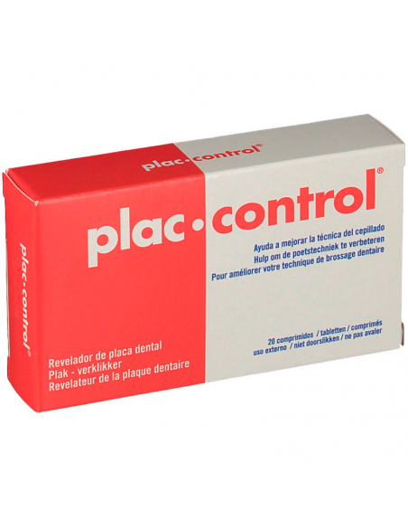 Plac Control Revelador De Placa Dental 20 Comprimidos,Ayuda A Mejorar La Tecnica Del Cepillado