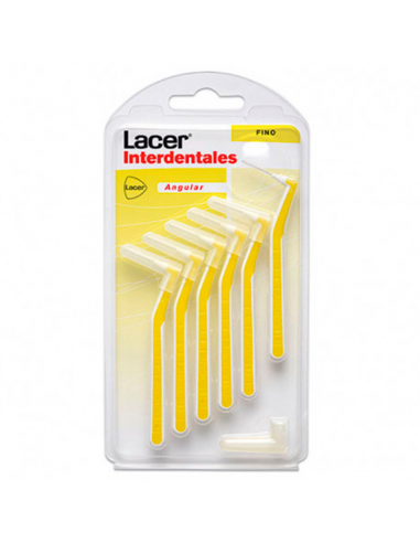 Lacer Cepillo Interdental Amarillo Fino 0,7 mm Diámetro Prensado, Angular 6 uds