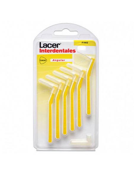Lacer Cepillo Interdental Amarillo Fino 0,7 Mm Diámetro Prensado, Angular 6 Uds