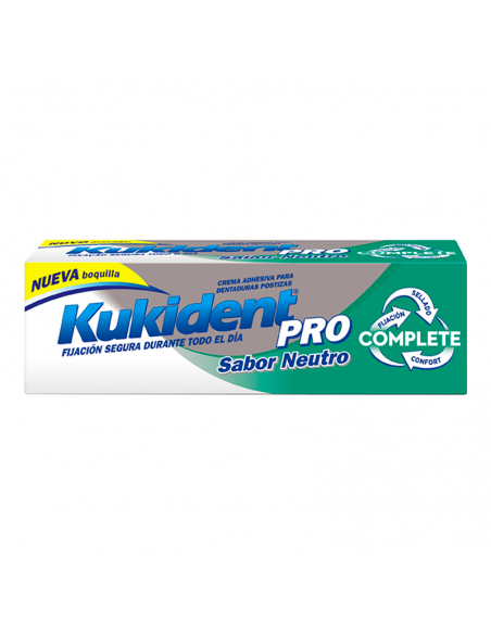 Kukident Pro Complete Sabor Neutro 47G, Fijacion, Sellado, Confort Segurotodo El Dia Para Dentadura