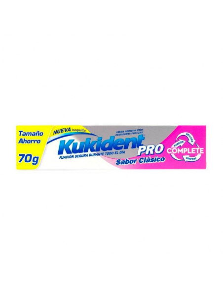 Kukident Pro Complete Sabor Clasico 70G, Fijacion, Sellado, Confort Segurotodo El Dia Para Dentadura