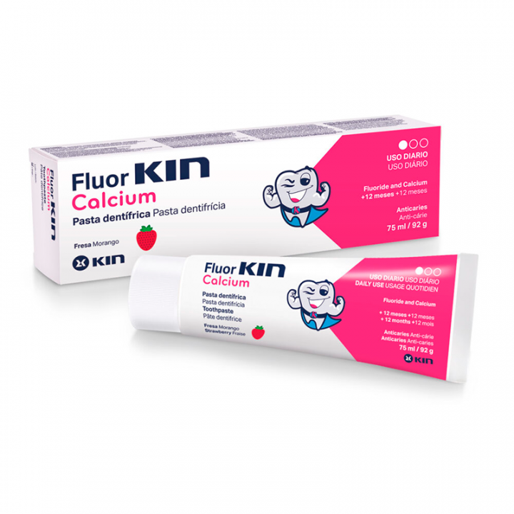 Fluor Kin Calcium Pasta dentrífica Fresa 75ml.