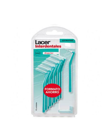Lacer Cepillo Interdental Lacer Verde Extrafino 0,6 MM Angular 10 Unidades Formato Ahorro