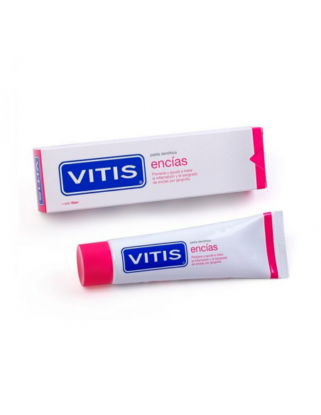 VITIS PASTA DENTIFRICA ENCIAS CON FLUOR 100ML, PREVIENE Y AYUDA TRATAR LA INFLAMACION Y EL SANGRADO