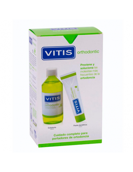 Vitis Pack Orthodontic Pasta Dentrífica 100ML + Colutorio 500ML,Cuidado Para Portadores De Ortodonci