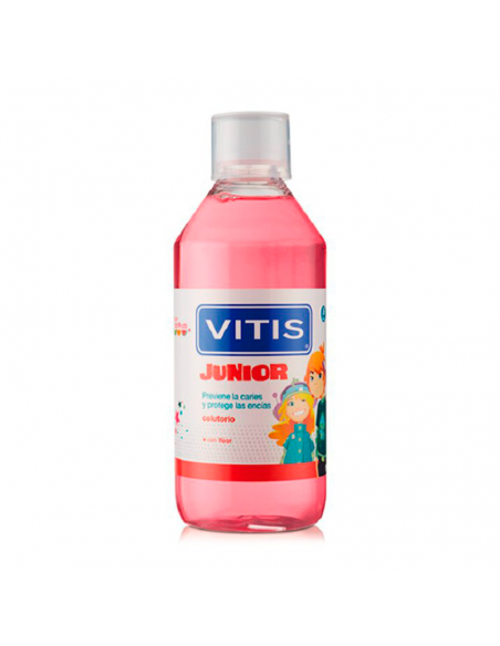 VITIS JUNIOR COLUTORIO 500 ML SABOR TUTTI FRUTI PREVIENE LA CARIES PROTEGE LAS ENCIAS