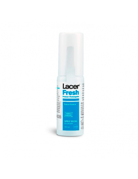 LACER LACERFRESH SPRAY BUCAL 15 ML, SABOR FRESCO DE EFECTO PROLONGADO, ELIMINA EL MAL ALIENTO