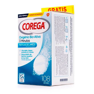 Corega Oxígeno Bio-Activo Limpieza Prótesis Dental 108 tabletas.