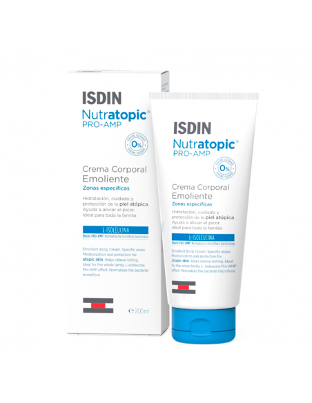 Isdin Nutratopic Pro-Amp Crema Corporal Emoliente 200Ml, Piel Atopica, Alivia El Picor E Hidrata