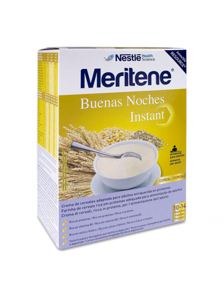 Meritene Buenas Noches Instant Cereales 500G, Papilla Adultos De Cereales Hiperproteica Con Vitamina