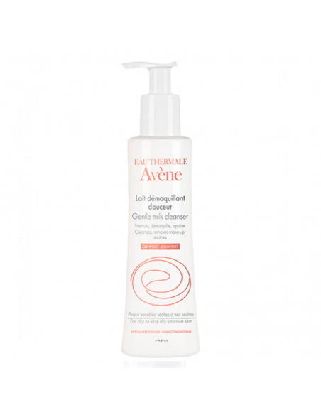 AVENE LECHE LIMPIADORA SUAVIZANTE 200 ML, LIMPIAR Y DESMAQUILLAR PIELES SENSIBLES, HIGIENE