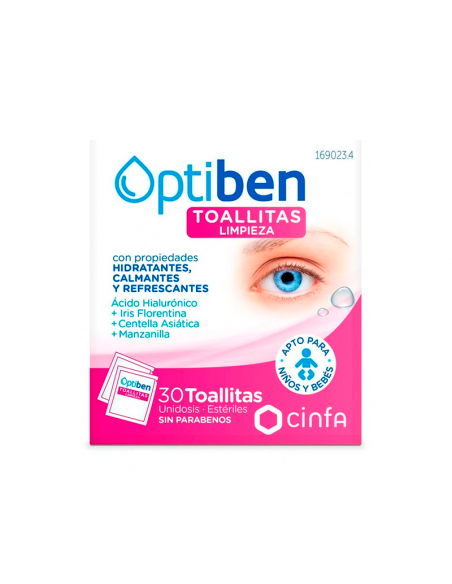 Optiben Toallitas Limpiadoras De Párpados Pestañas Y Borde Palpebral Formato Ahorro 30 Unidades