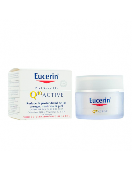 EUCERIN Q10 ACTIVE CREMA DE DIA ENRIQUECIDA ANTIARRUGAS PIEL SECA 50 ML, REDUCE PROFUNDIDAD ARRUGAS