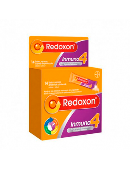 Redoxon Inmuno 4 Sabor Naranja 14 Sobres Con Zinc Equinacea Vitamina C Y Propolis