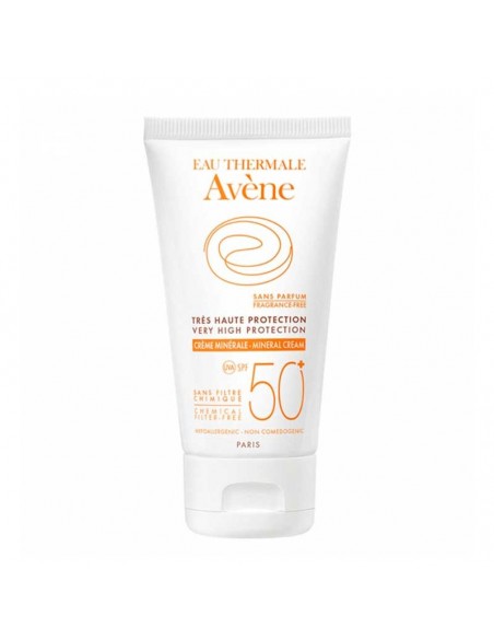 Avene Linea Solar Crema Mineral Sin Perfume Fps 50 + Textura Crema Sin Color Cara Intolerantes 50Ml
