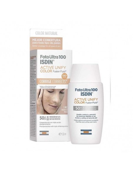 Isdin Fotoultra Fps 100 + Active Unify Textura Fusión Fluid Color Facial 50 ML