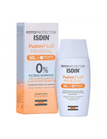 Isdin Fotoprotector Fps 50 + Fusión Fluid Mineral Textura Fusión Fluid Mineral Facial 50 ML