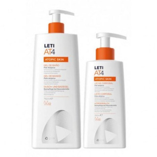 Leti At4 Atopic Skin Gel de baño 750ml + Leche Corporal 250ml.