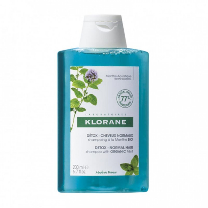 Klorane Champú Anticontaminación Detox a la menta 200ml.