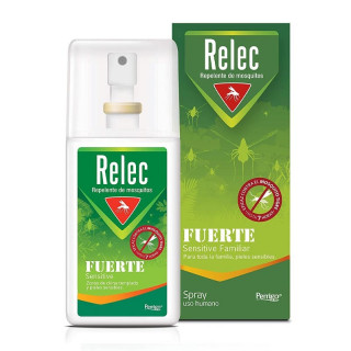 Relec Fuerte Sensitive Spray Repelente Mosquitos 75 ml, Eficaz Mosquito Tigre 7 Horas