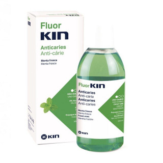 Kin Colutorio Enjuague Bucal Antiplaca y Anticaries con flúor 500ml.