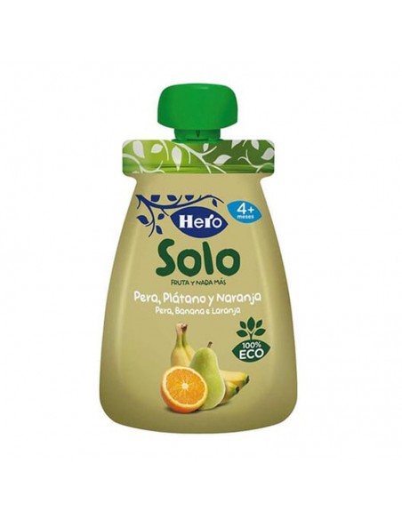 HERO BABY SOLO SNACK PLATANO PERA Y NARANJA 100 G