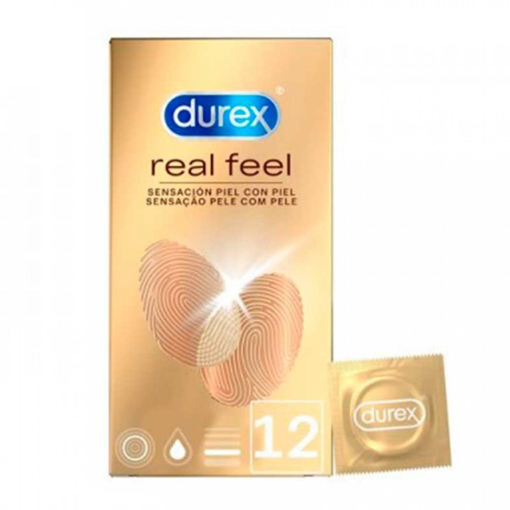 Durex Real Feel Sin latex Formato 12 Unidades Condones.
