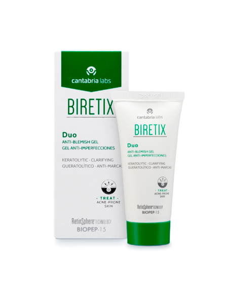 BIRETIX DUO PROTOCOLO PIELES JOVENES GEL ANTI-IMPERFECCIONES  EXFOLIANTE PURIFICANTE 30 ML T.ACNEICA